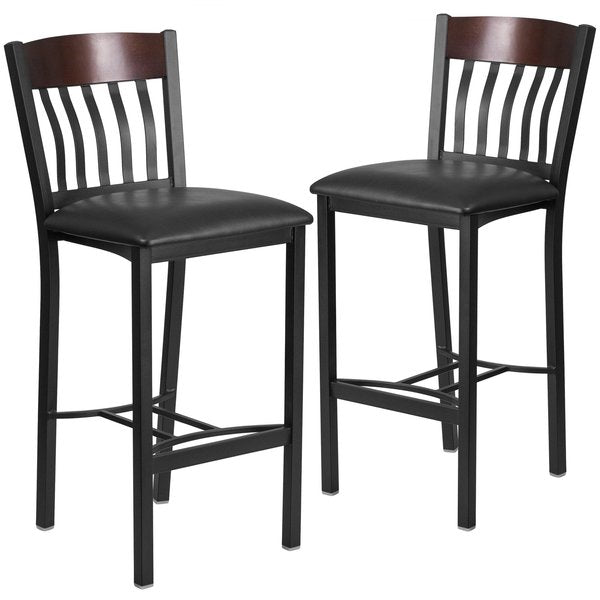 Bk/Nat Vert Stool-Black Seat