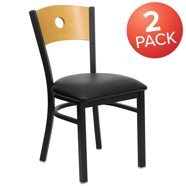 Bk/Nat Circle Chair-Black Seat