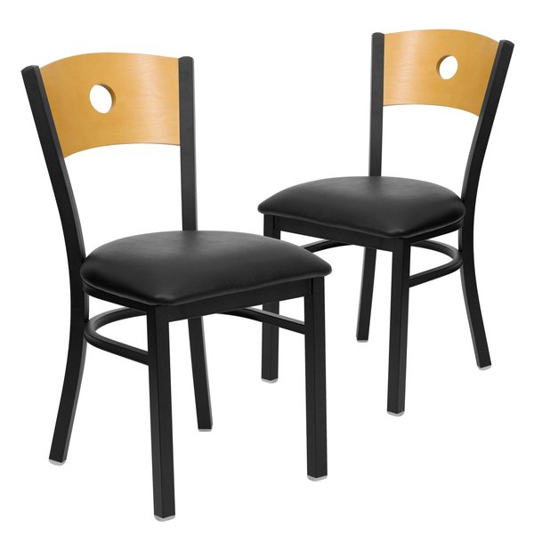 Bk/Nat Circle Chair-Black Seat