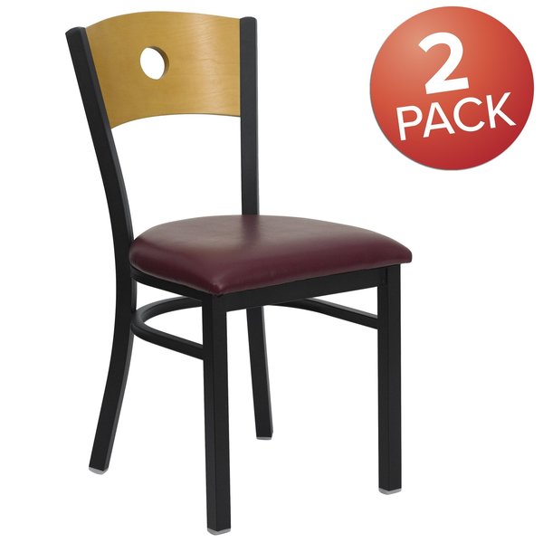 Bk/Nat Circle Chair-Burg Seat