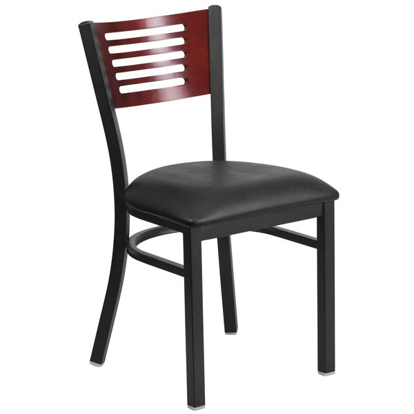 Bk/Mah Slat Chair-Black Seat