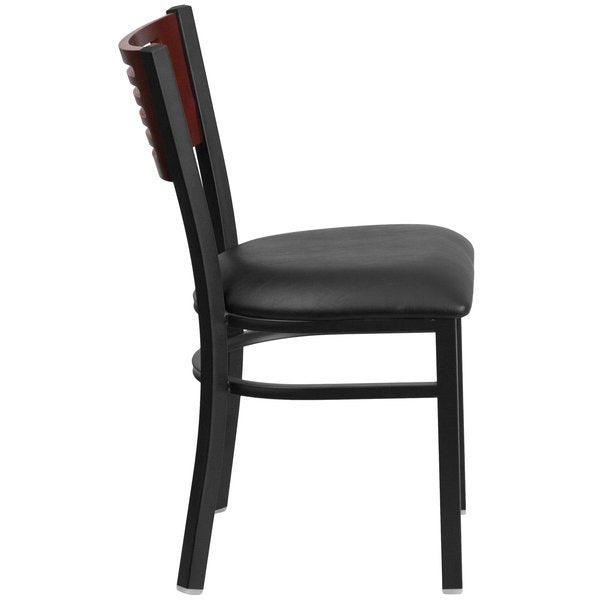 Bk/Mah Slat Chair-Black Seat