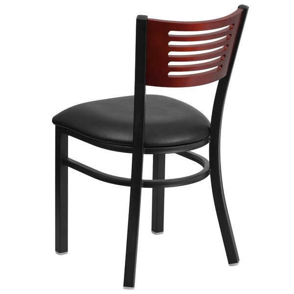 Bk/Mah Slat Chair-Black Seat