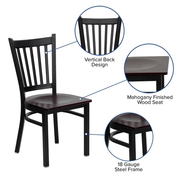 Black Vert Chair-Mah Seat