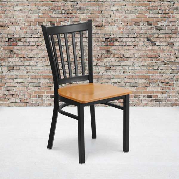 Black Vert Chair-Nat Seat