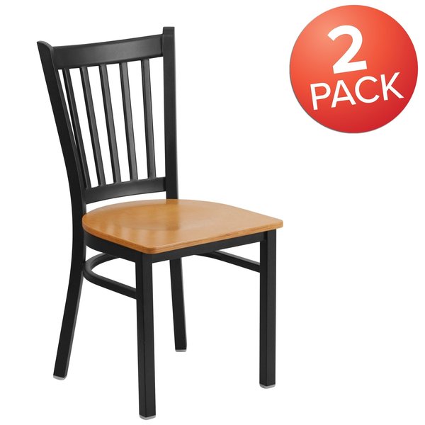 Black Vert Chair-Nat Seat