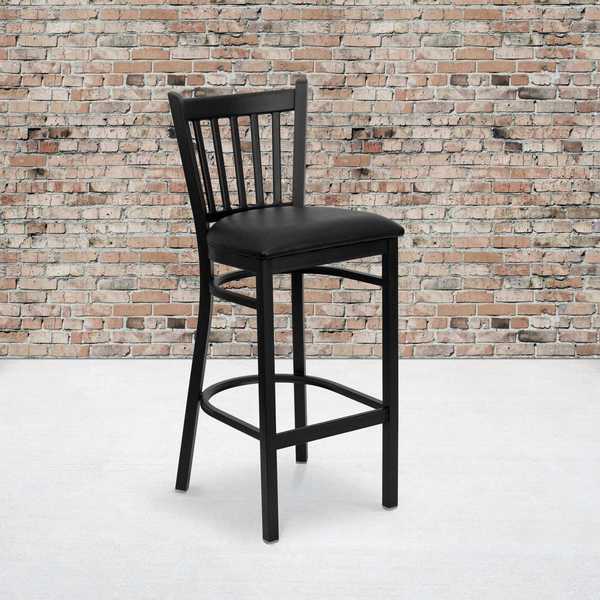 Black Vert Stool-Black Seat