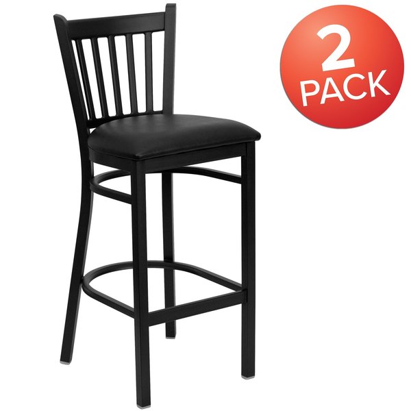 Black Vert Stool-Black Seat