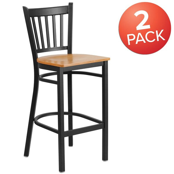 Black Vert Stool-Nat Seat