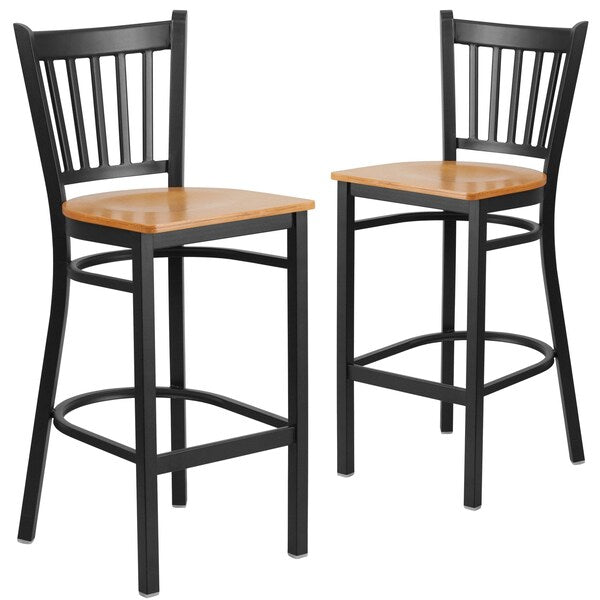 Black Vert Stool-Nat Seat