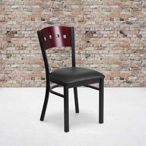 Bk/Mah 4 Sqr Chair-Black Seat