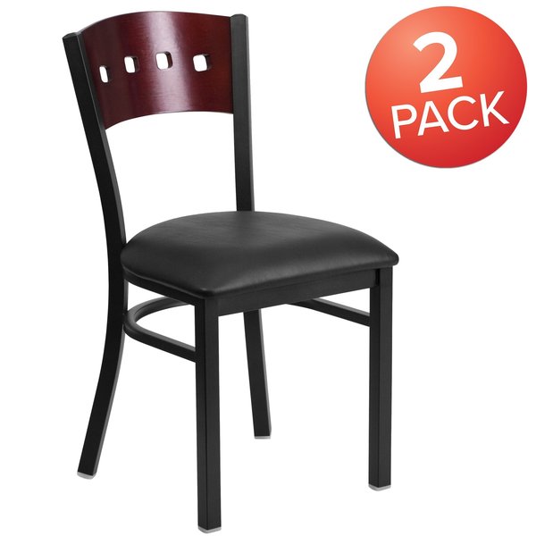 Bk/Mah 4 Sqr Chair-Black Seat