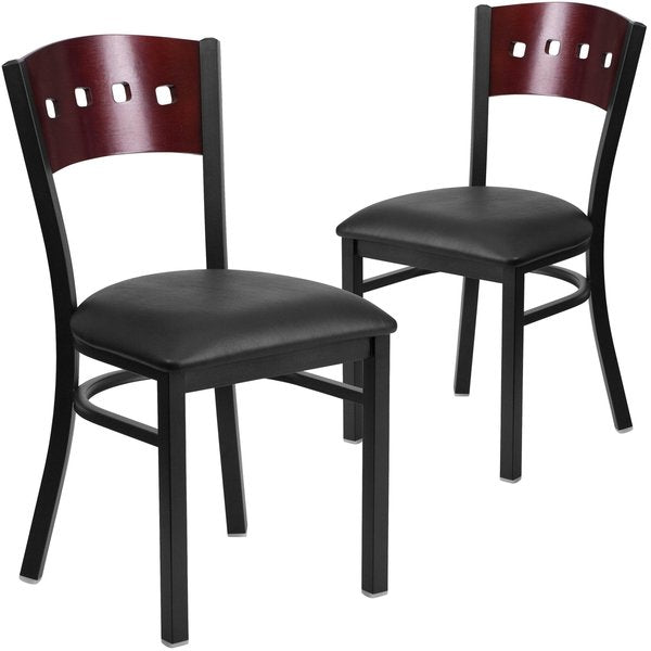 Bk/Mah 4 Sqr Chair-Black Seat