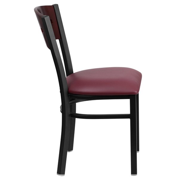 Bk/Mah 4 Sqr Chair-Burg Seat