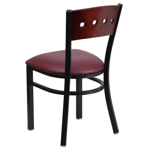 Bk/Mah 4 Sqr Chair-Burg Seat