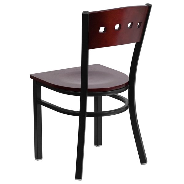 Bk/Mah 4 Sqr Chair-Wood Seat