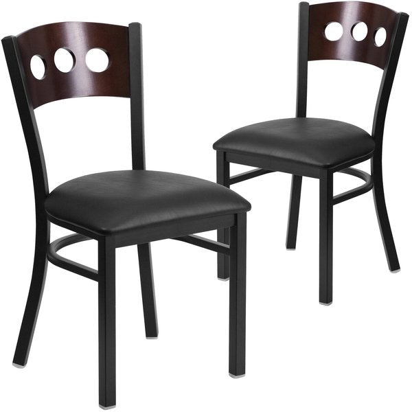 Bk/Wal 3 Circ Chair-Black Seat