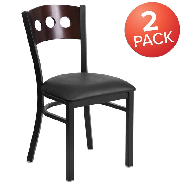 Bk/Wal 3 Circ Chair-Black Seat