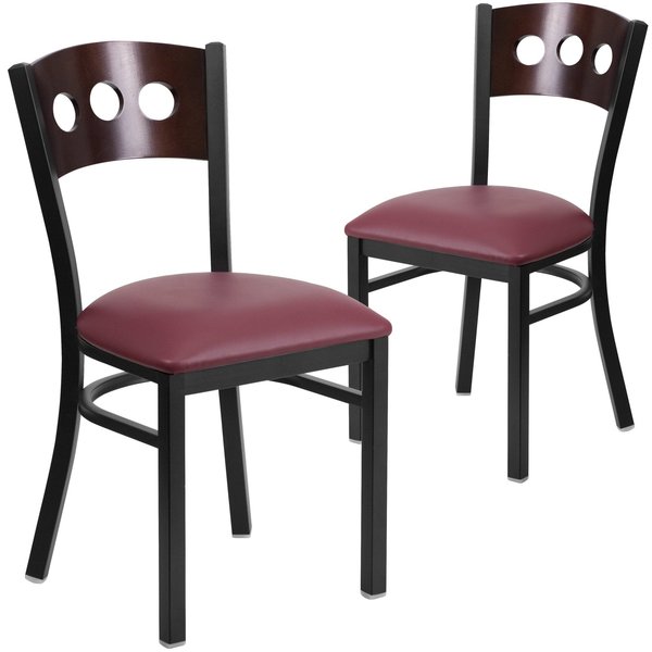 Bk/Wal 3 Circ Chair-Burg Seat
