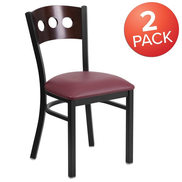Bk/Wal 3 Circ Chair-Burg Seat