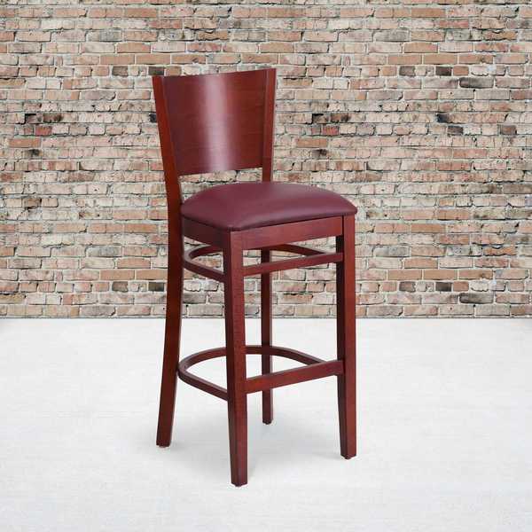 Mahogany Wood Stool-Burg Vinyl