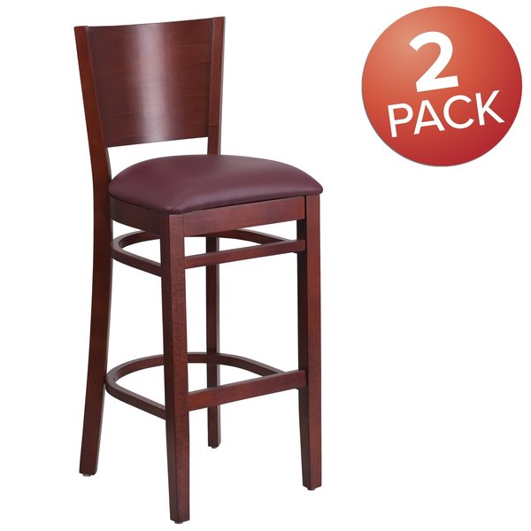 Mahogany Wood Stool-Burg Vinyl