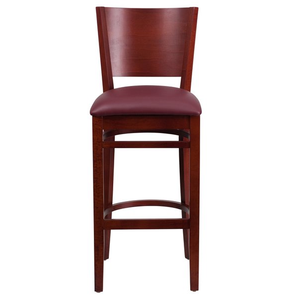 Mahogany Wood Stool-Burg Vinyl