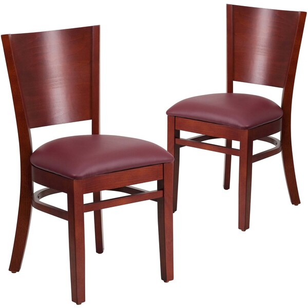 Mahogany Wood Chair-Burg Vinyl