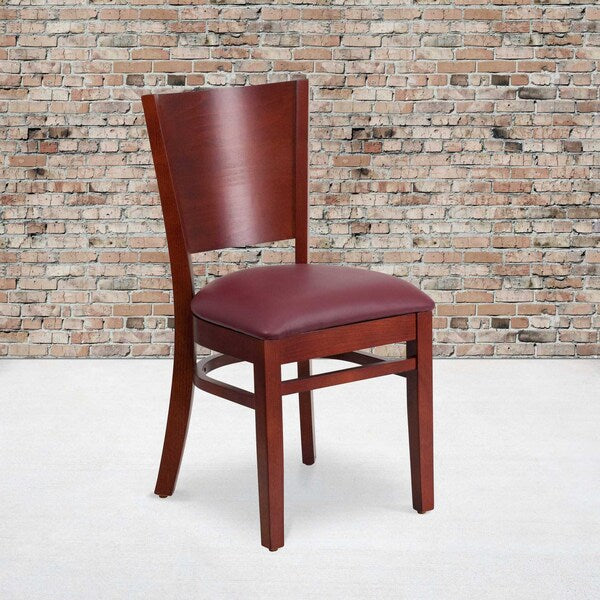 Mahogany Wood Chair-Burg Vinyl