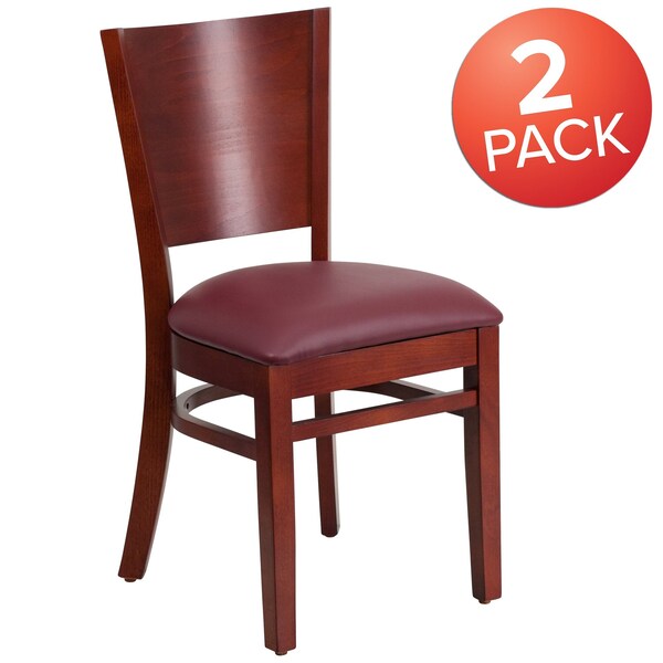 Mahogany Wood Chair-Burg Vinyl