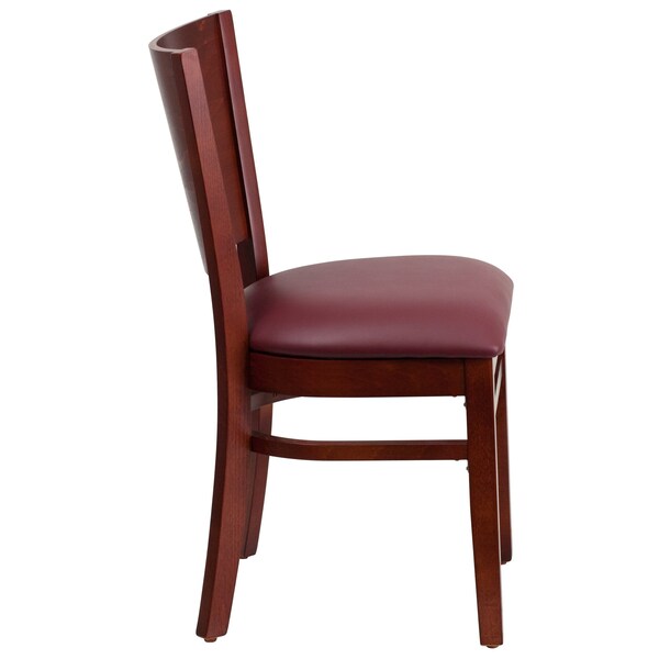 Mahogany Wood Chair-Burg Vinyl