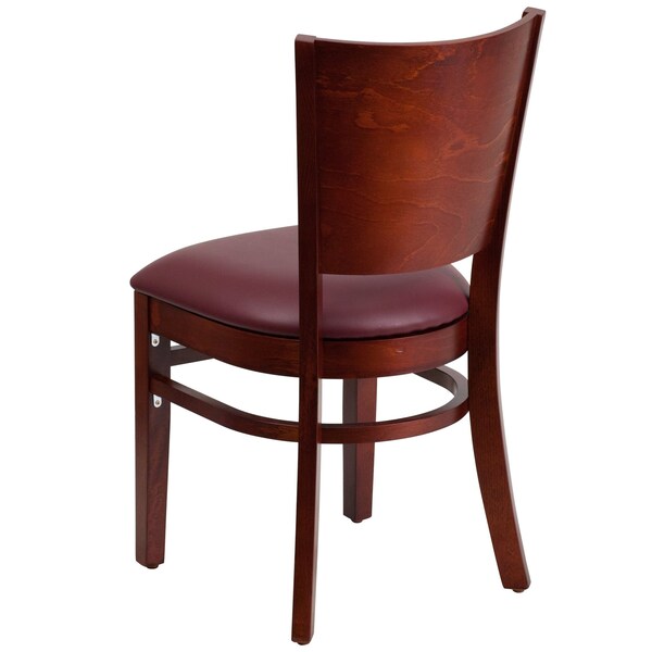 Mahogany Wood Chair-Burg Vinyl