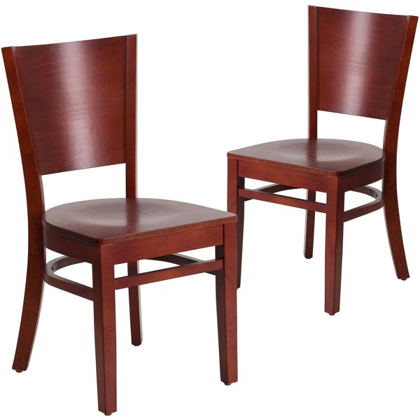 Lacey Series Solid Back Mahogany Wood Restaurant Chair