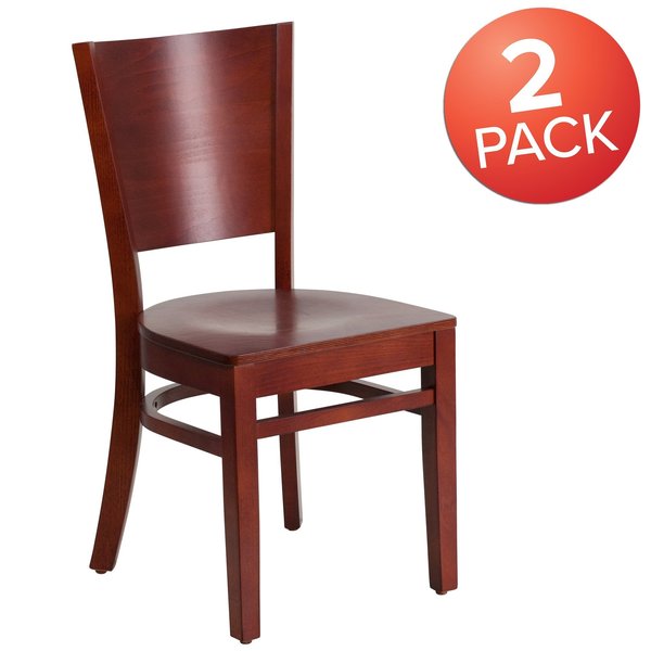 Lacey Series Solid Back Mahogany Wood Restaurant Chair