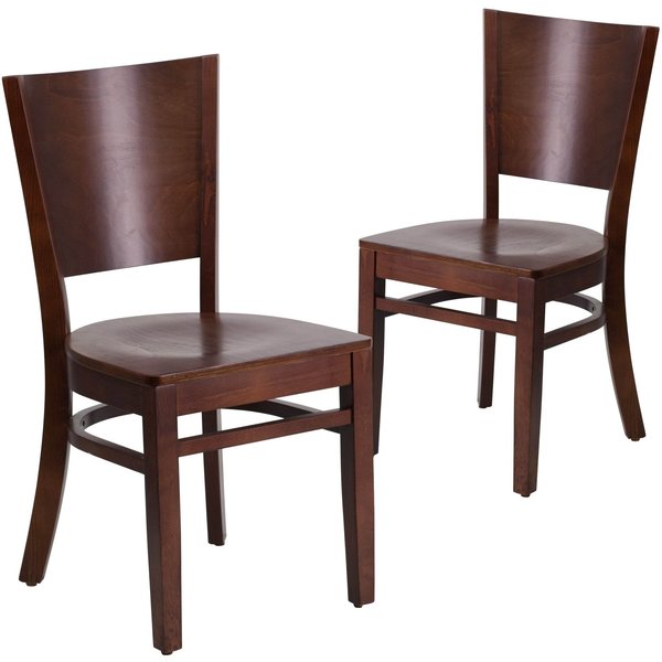 Lacey Series Solid Back Walnut Wood Restaurant Chair