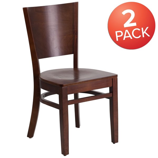 Lacey Series Solid Back Walnut Wood Restaurant Chair