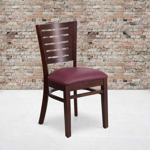 Walnut Wood Chair-Burg Vinyl
