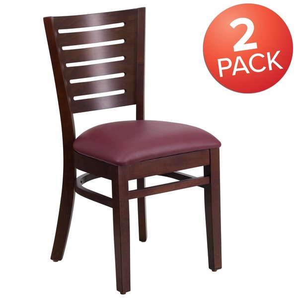 Walnut Wood Chair-Burg Vinyl