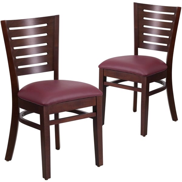 Walnut Wood Chair-Burg Vinyl