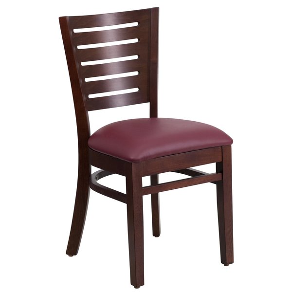 Walnut Wood Chair-Burg Vinyl