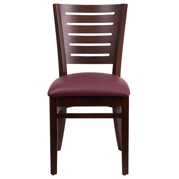 Walnut Wood Chair-Burg Vinyl