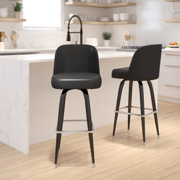 Metal Barstool with Swivel Bucket Seat