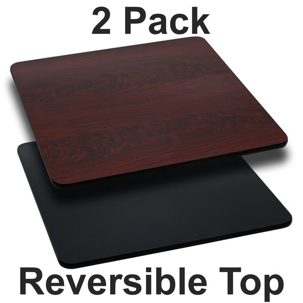 Square Reversible Top, Black/Mahogany, 42