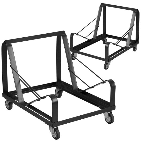 HERCULES Series Black Steel Sled Base Stack Chair Dolly