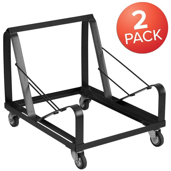 HERCULES Series Black Steel Sled Base Stack Chair Dolly