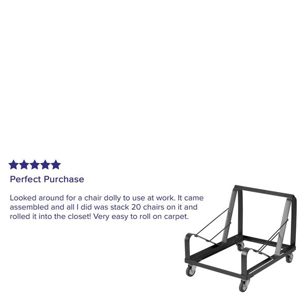 HERCULES Series Black Steel Sled Base Stack Chair Dolly