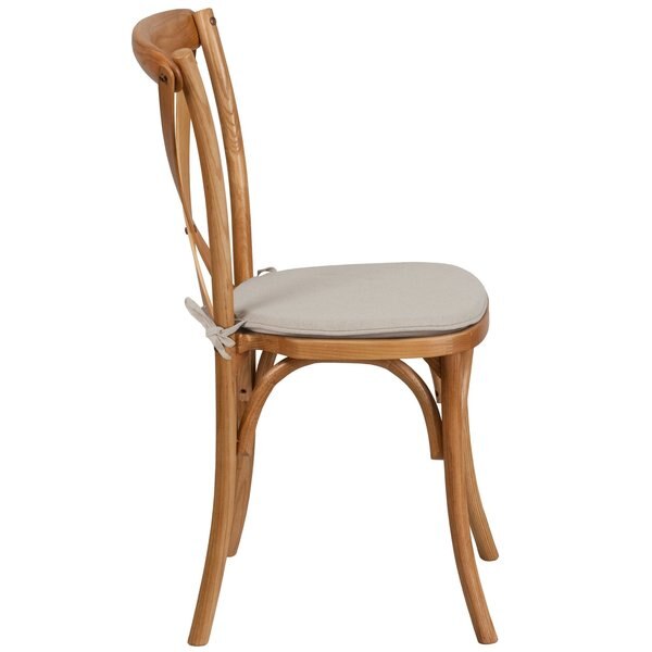 HERCULES Series Oak Cross Back Chair with Cushion