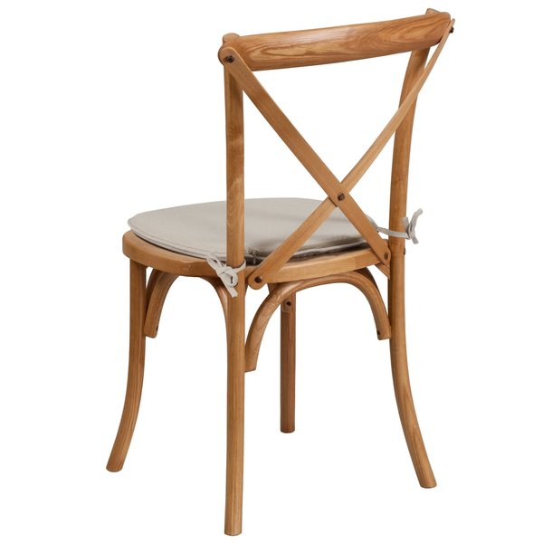 HERCULES Series Oak Cross Back Chair with Cushion