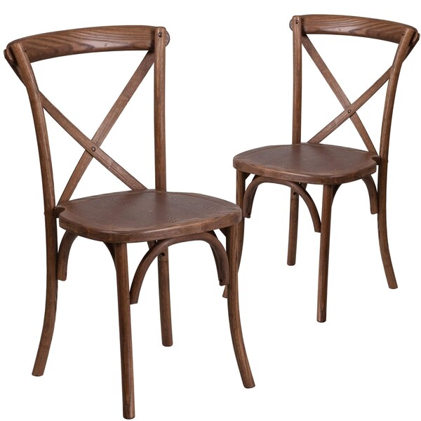 HERCULES Series Pecan Cross Back Chair