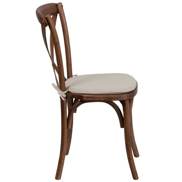 HERCULES Series Pecan Cross Back Chair with Cushion